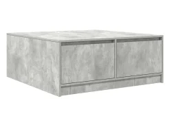 Mesa De Centro* Mesa de centro | Mesa de apoio com gavetas 100x100x40 cm -cimento Cinzento