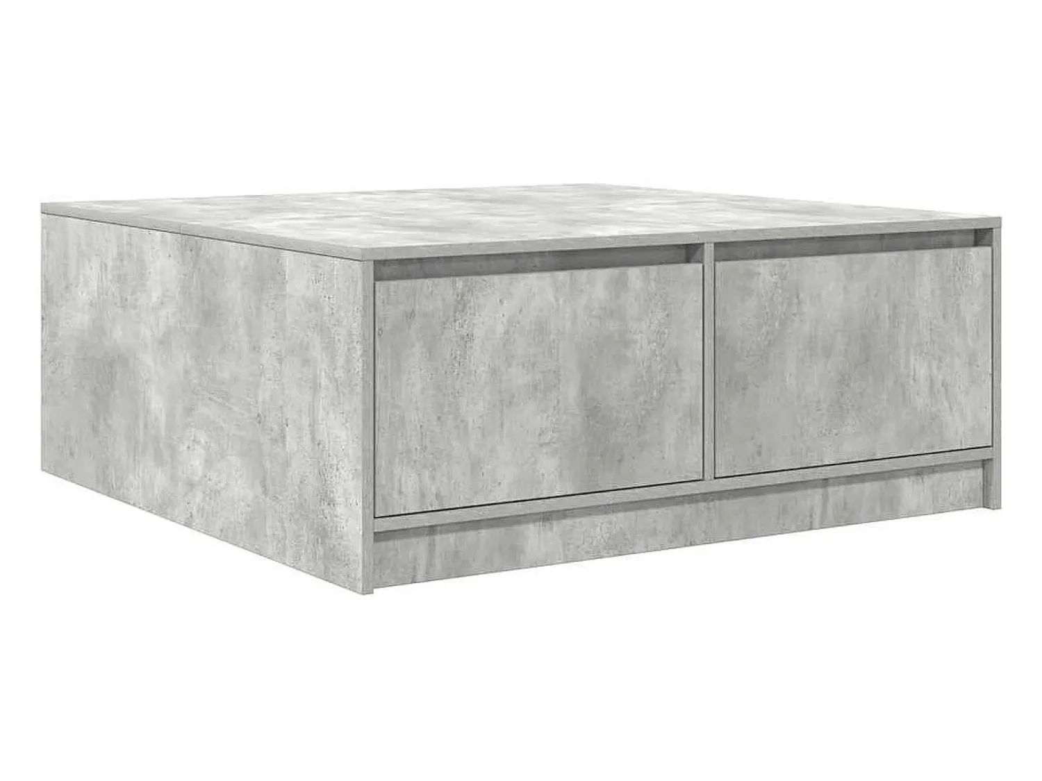 Mesa De Centro* Mesa de centro | Mesa de apoio com gavetas 100x100x40 cm -cimento Cinzento