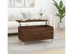 New Mesa de centro | Mesa de apoio 90x44.5x45 cm derivados madeira carvalho Castanho