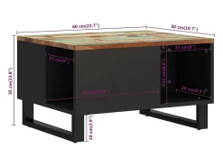 Mesa de centro | Mesa de apoio | Mesa de café 60x50x35 cm madeira recuperada maciça^ Mesa De Centro