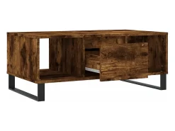 Mesa De Centro* Mesa de centro | Mesa de apoio 90x50x36.5 cm derivados madeira carvalho fumado Castanho