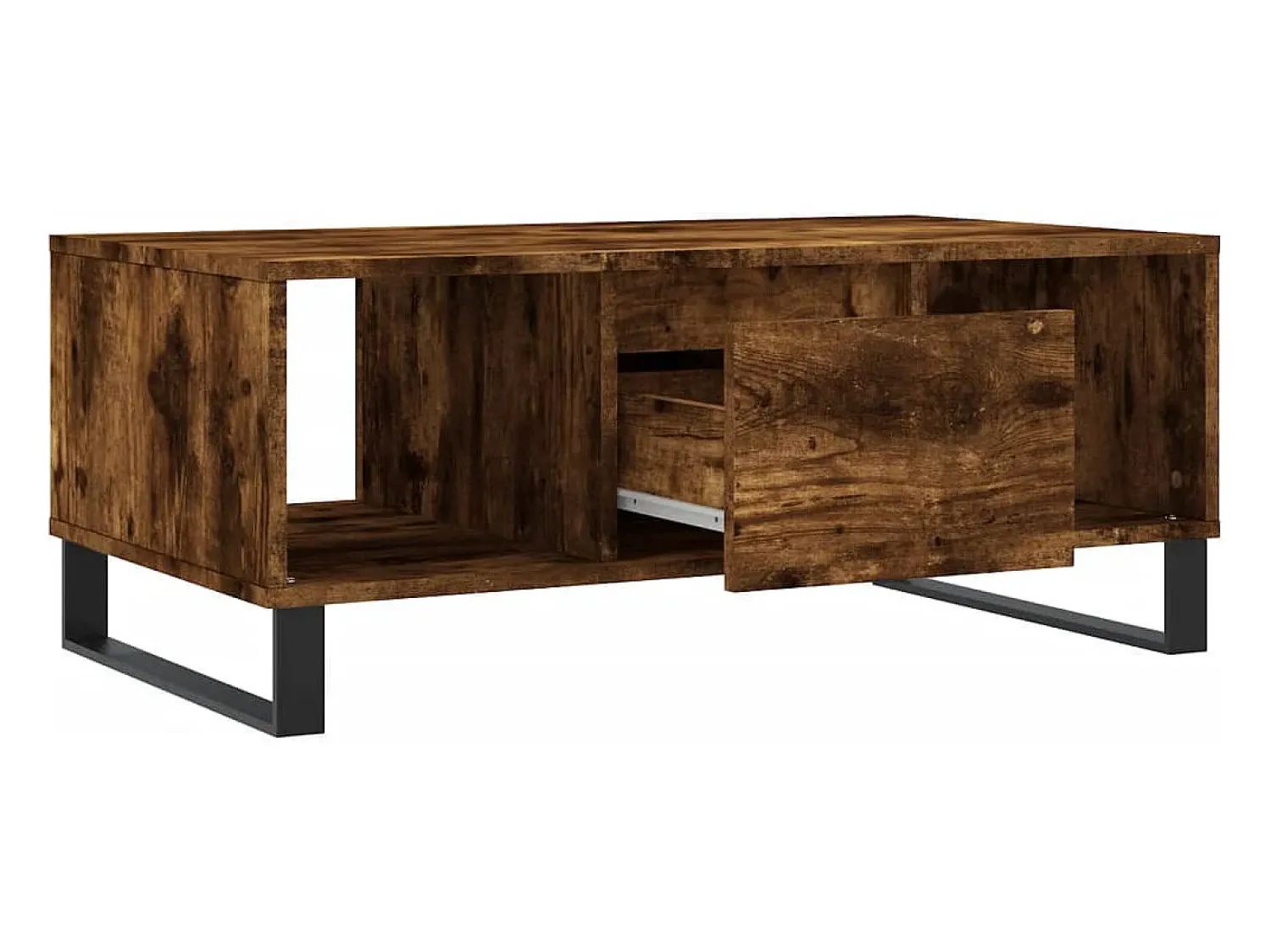 Mesa De Centro* Mesa de centro | Mesa de apoio 90x50x36.5 cm derivados madeira carvalho fumado Castanho