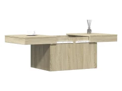 Mesa De Centro* Mesa de centro | Mesa de apoio 100x55x40 derivados de madeira carvalho sonoma Castanho
