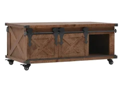 Mesa De Centro* Mesa de centro | Mesa de apoio em madeira de abeto maciça 91x51x38 cm Castanho