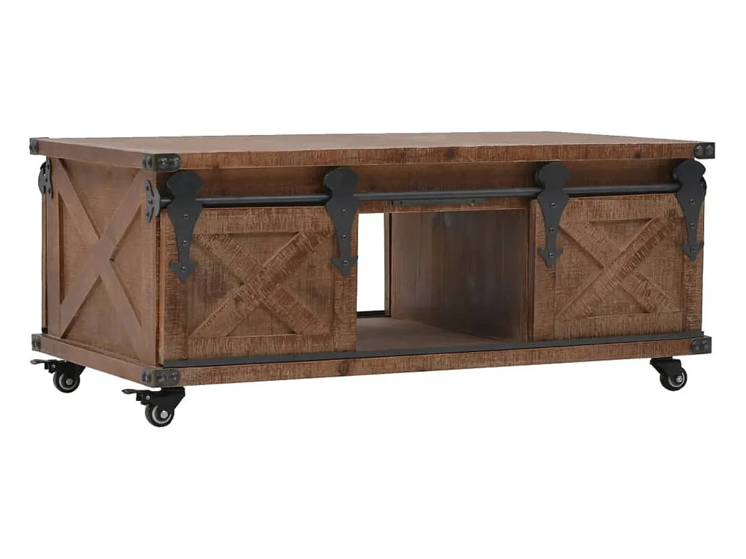 Mesa De Centro* Mesa de centro | Mesa de apoio em madeira de abeto maciça 91x51x38 cm Castanho