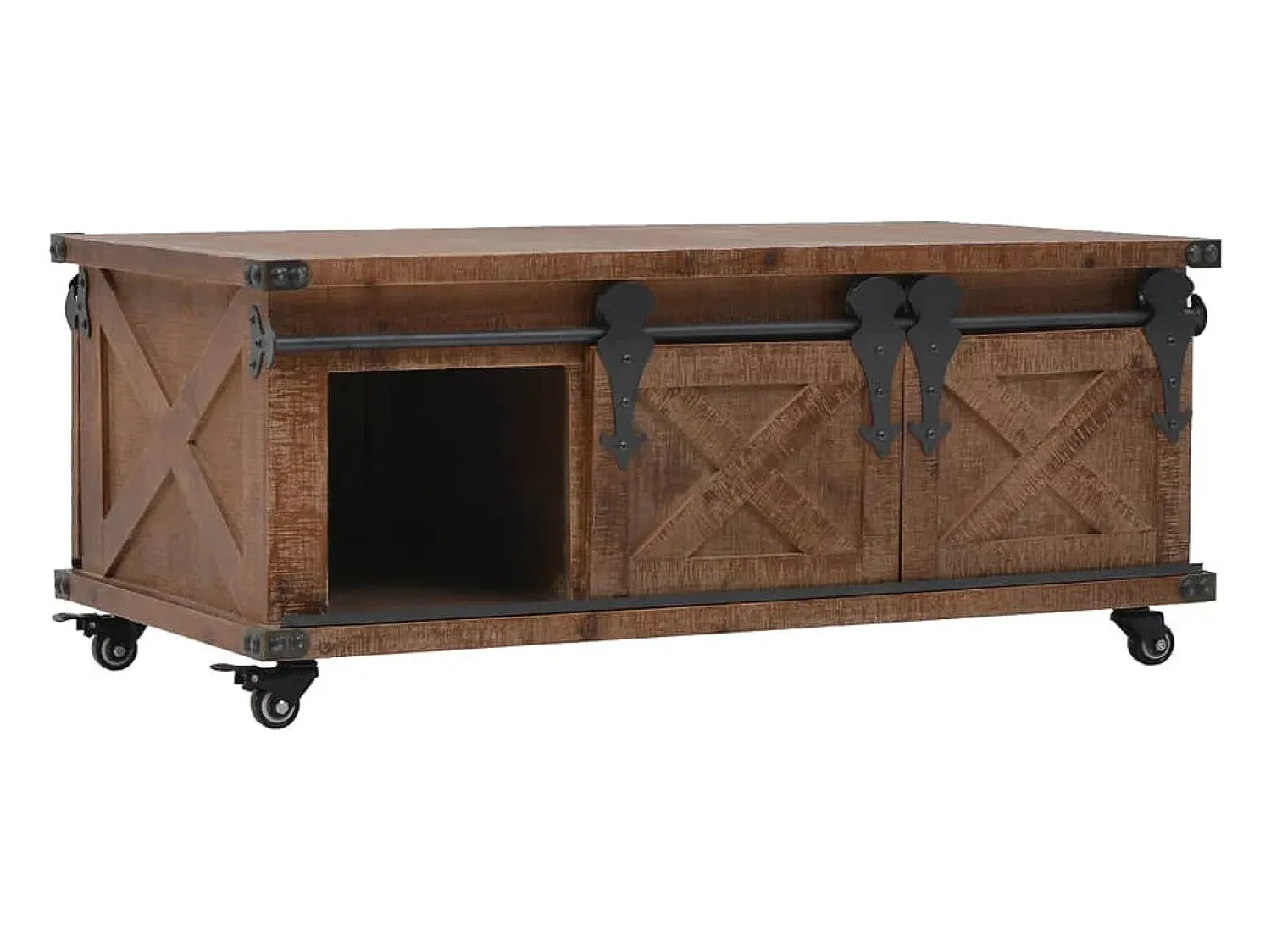 Mesa De Centro* Mesa de centro | Mesa de apoio em madeira de abeto maciça 91x51x38 cm Castanho