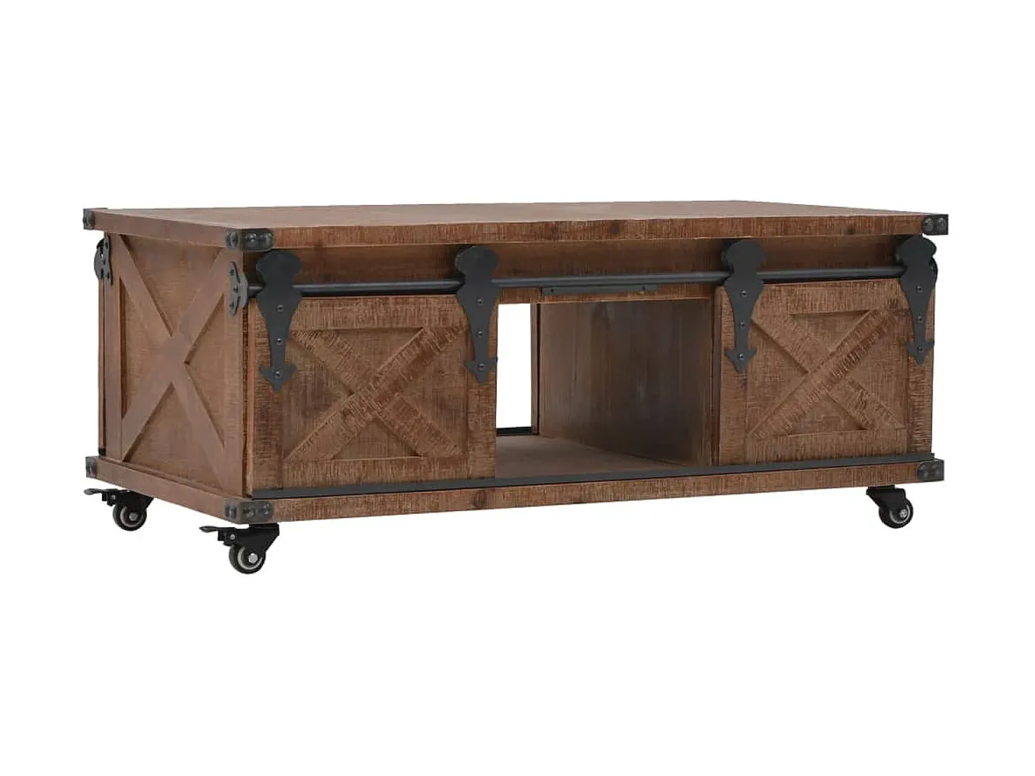 Mesa De Centro* Mesa de centro | Mesa de apoio em madeira de abeto maciça 91x51x38 cm Castanho