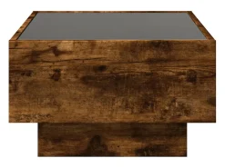 Mesa de centro | Mesa de apoio c/ LEDs 70x50x30 cm derivados de madeira^ Mesa De Centro
