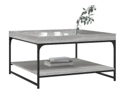 Best Mesa de centro | Mesa de apoio 80x80x45 cm derivados madeira/ferro cinza sonoma Cinzento
