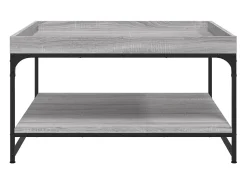 Best Mesa de centro | Mesa de apoio 80x80x45 cm derivados madeira/ferro cinza sonoma Cinzento