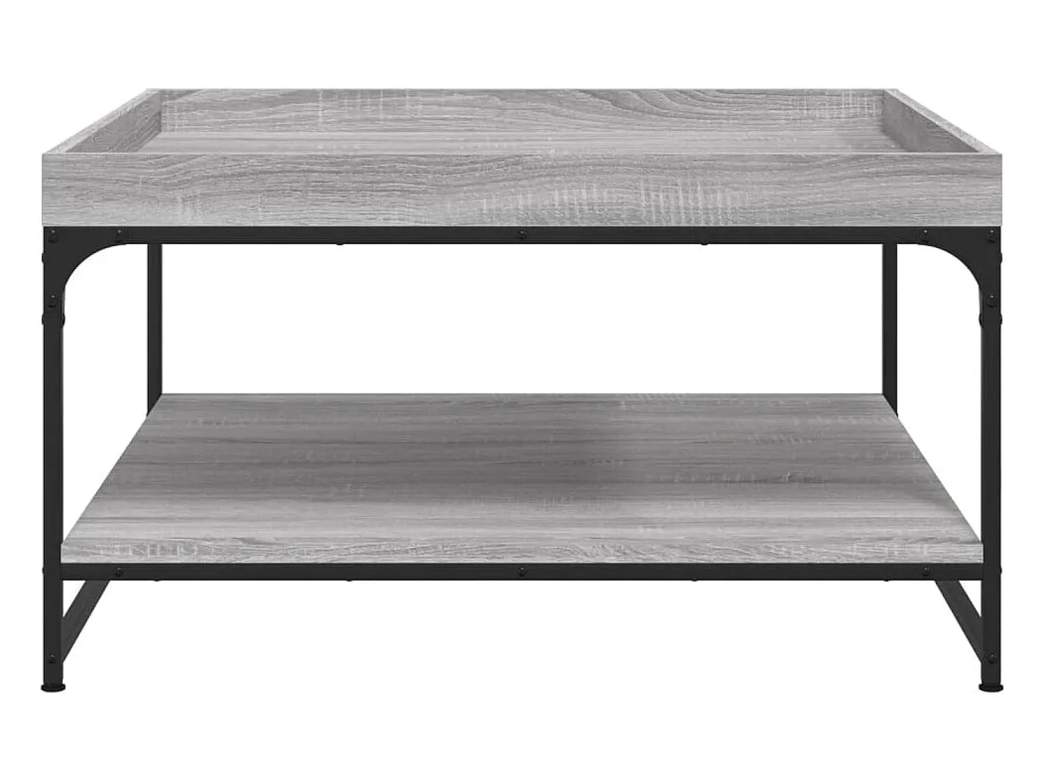 Best Mesa de centro | Mesa de apoio 80x80x45 cm derivados madeira/ferro cinza sonoma Cinzento