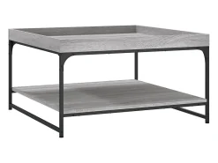 Best Mesa de centro | Mesa de apoio 80x80x45 cm derivados madeira/ferro cinza sonoma Cinzento
