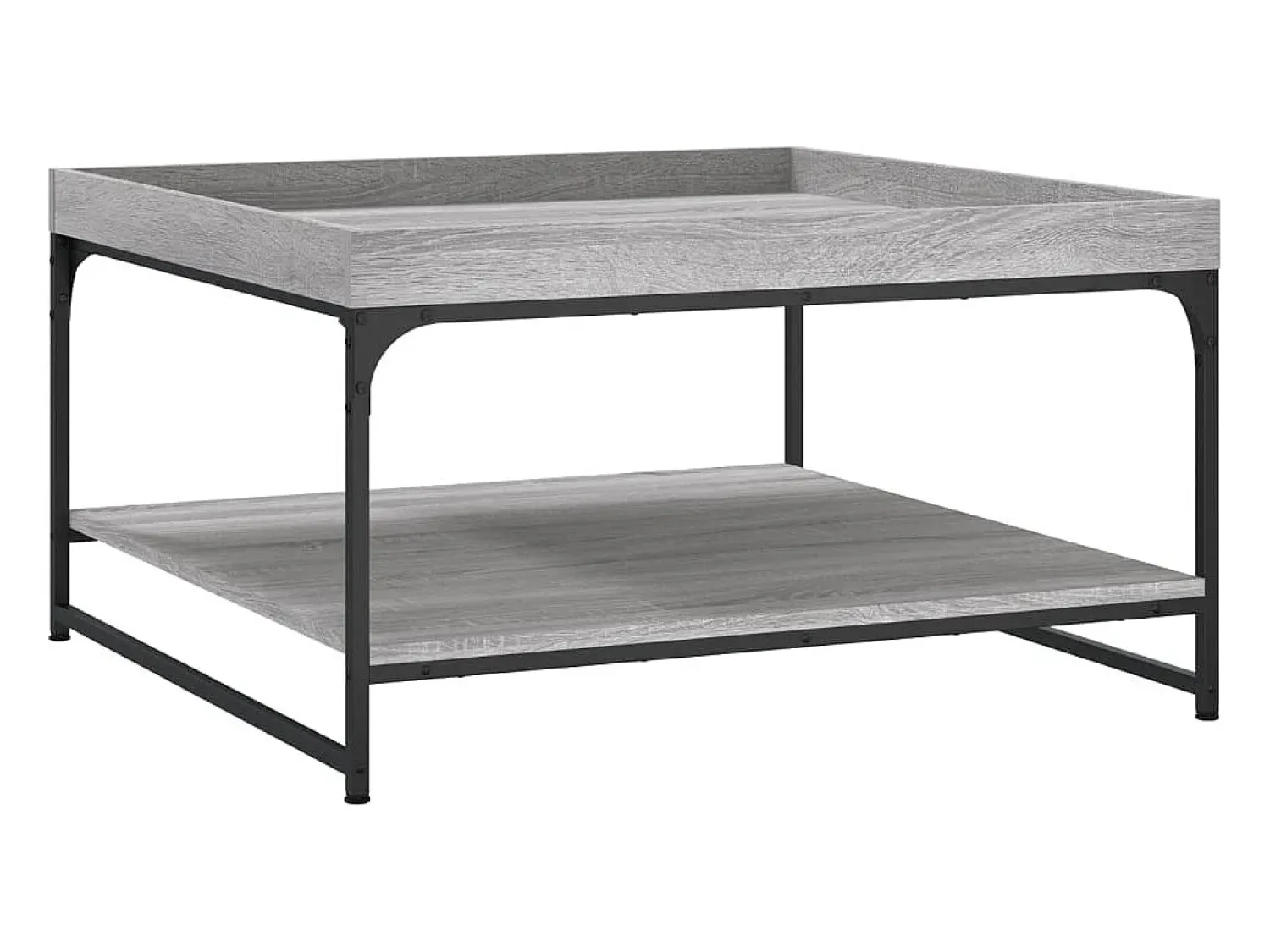 Best Mesa de centro | Mesa de apoio 80x80x45 cm derivados madeira/ferro cinza sonoma Cinzento