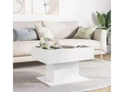 Mesa de centro | Mesa de apoio c/ LEDs 70x50x45 cm derivados de madeira^ Mesa De Centro