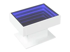 Mesa de centro | Mesa de apoio c/ LEDs 70x50x45 cm derivados de madeira^ Mesa De Centro