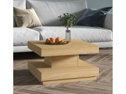 Mesa De Centro* Mesa de centro | Mesa de apoio 60x60x35 cm MDF -claro Castanho