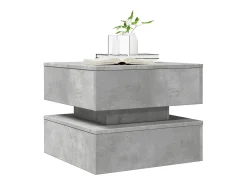 Mesa De Centro| Mesa de centro | Mesa de apoio com luzes LED 50x50x40 cm cimento Cinzento