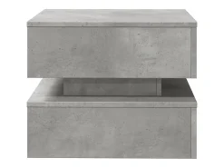 Mesa De Centro| Mesa de centro | Mesa de apoio com luzes LED 50x50x40 cm cimento Cinzento
