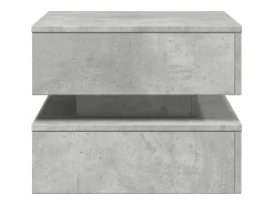 Mesa De Centro| Mesa de centro | Mesa de apoio com luzes LED 50x50x40 cm cimento Cinzento