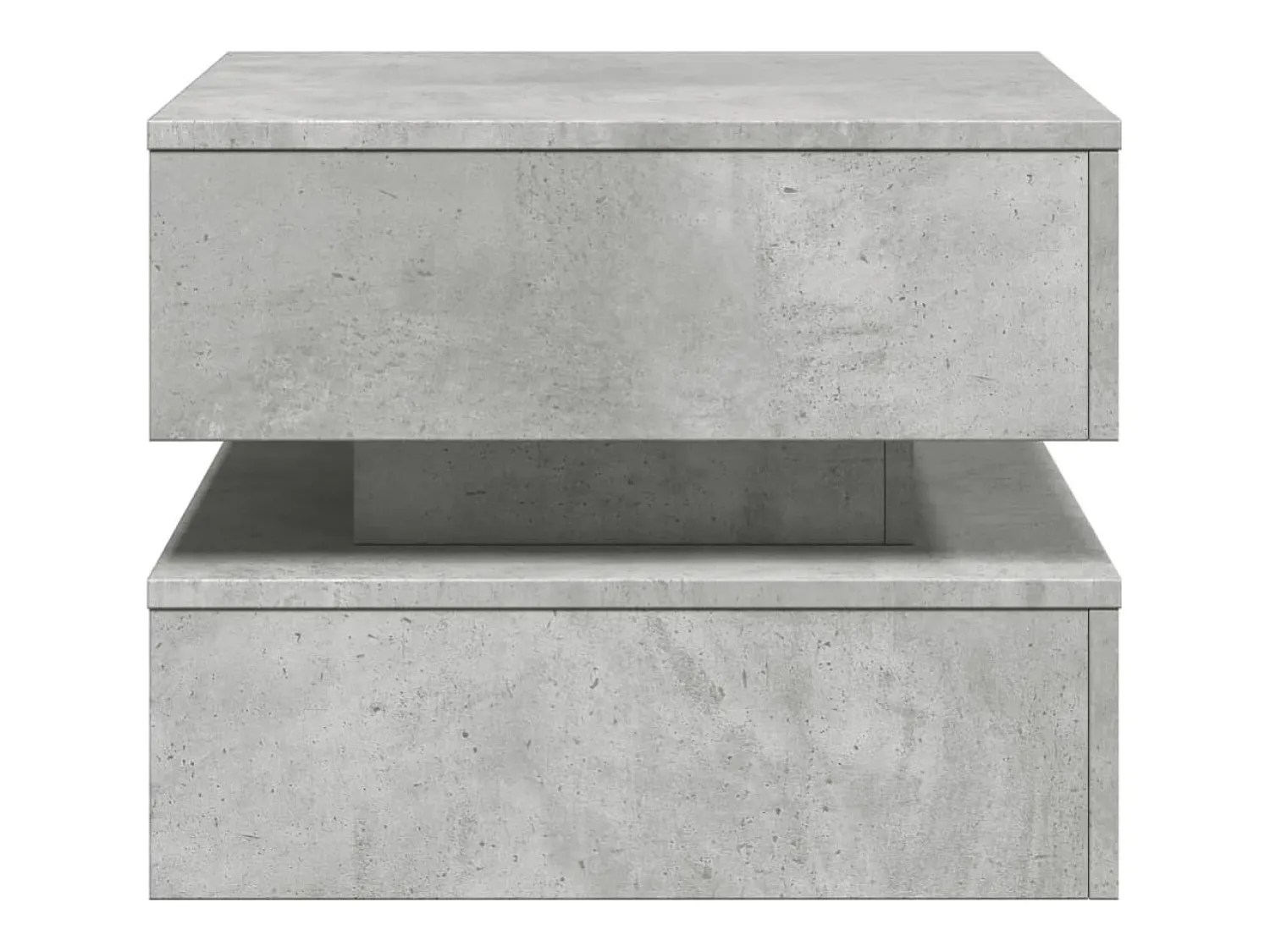Mesa De Centro| Mesa de centro | Mesa de apoio com luzes LED 50x50x40 cm cimento Cinzento