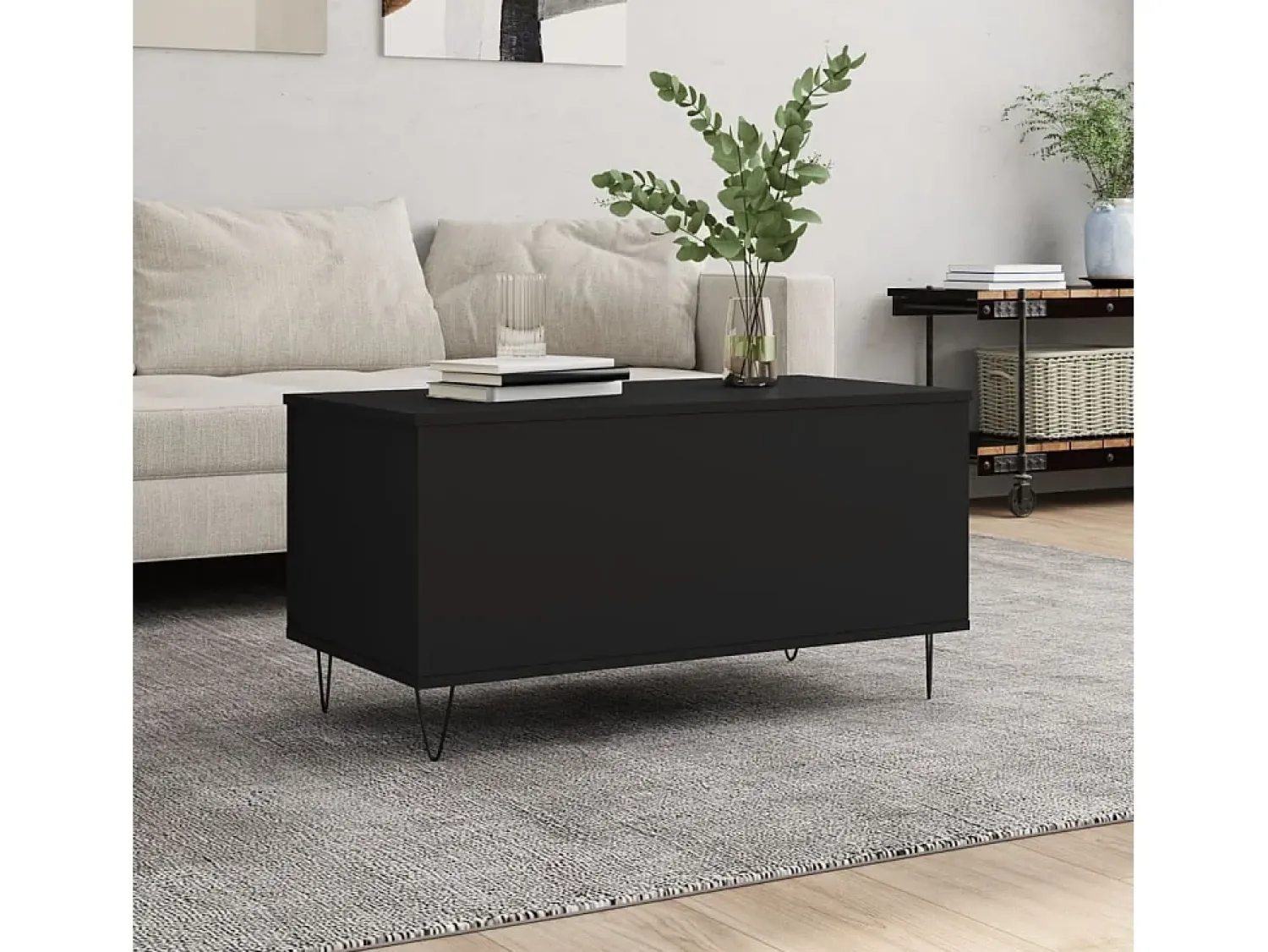 Mesa de centro | Mesa de apoio 90x44.5x45 cm derivados de madeira^ Mesa De Centro