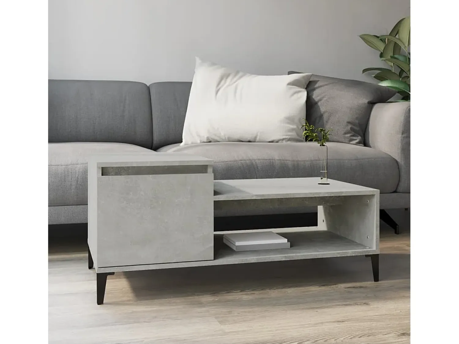 Mesa de centro | Mesa de apoio 100x50x45 cm derivados madeira cimento^ Mesa De Centro