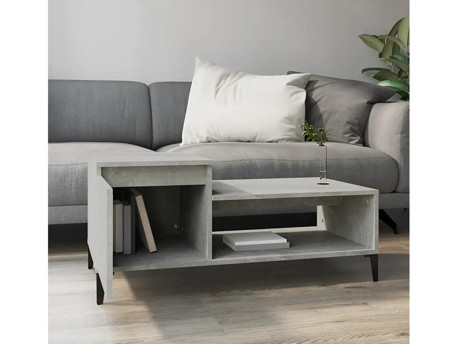 Mesa de centro | Mesa de apoio 100x50x45 cm derivados madeira cimento^ Mesa De Centro