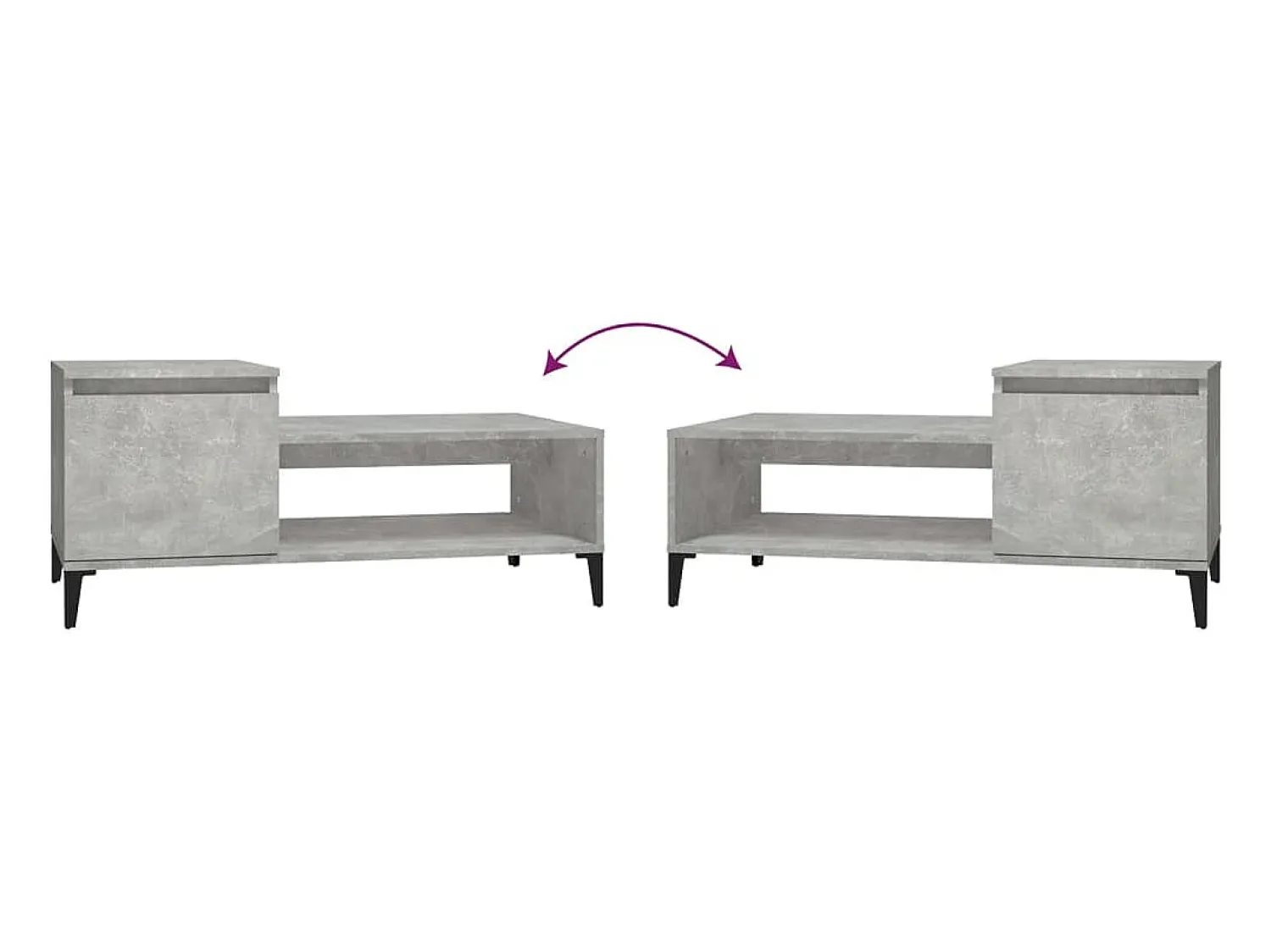Mesa de centro | Mesa de apoio 100x50x45 cm derivados madeira cimento^ Mesa De Centro