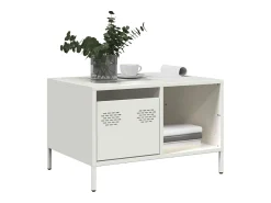 Mesa De Centro| Mesa de centro | Mesa de apoio 68.5x50x43.5 cm aço laminado a frio Branco