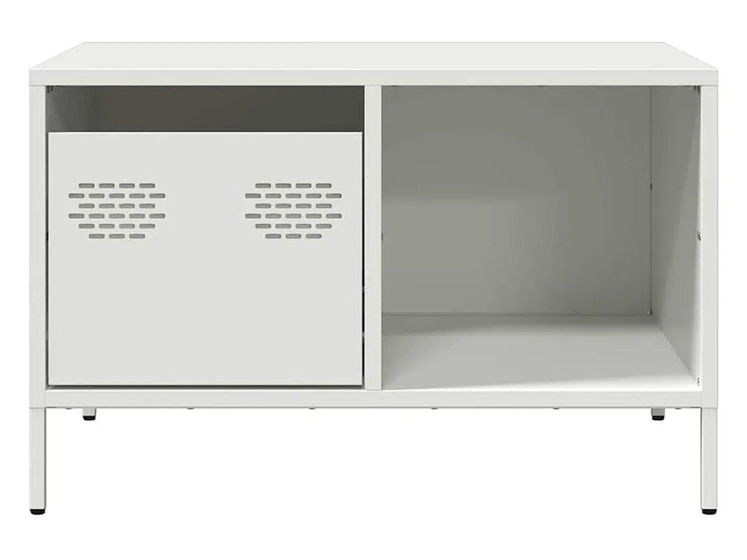 Mesa De Centro| Mesa de centro | Mesa de apoio 68.5x50x43.5 cm aço laminado a frio Branco