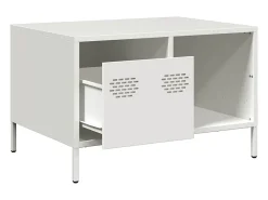 Mesa De Centro| Mesa de centro | Mesa de apoio 68.5x50x43.5 cm aço laminado a frio Branco