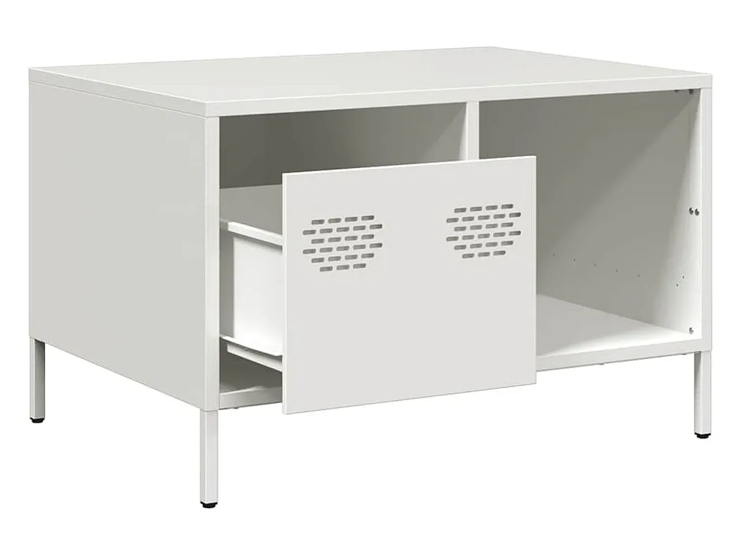Mesa De Centro| Mesa de centro | Mesa de apoio 68.5x50x43.5 cm aço laminado a frio Branco