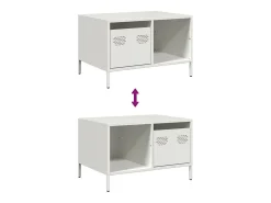 Mesa De Centro| Mesa de centro | Mesa de apoio 68.5x50x43.5 cm aço laminado a frio Branco