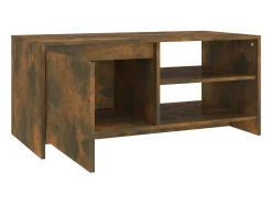 Mesa de centro | Mesa de apoio 102x50x45 cm derivados madeira carvalho fumado^ Mesa De Centro