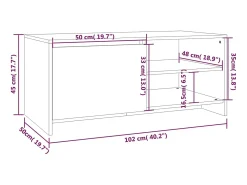Mesa de centro | Mesa de apoio 102x50x45 cm derivados madeira carvalho fumado^ Mesa De Centro
