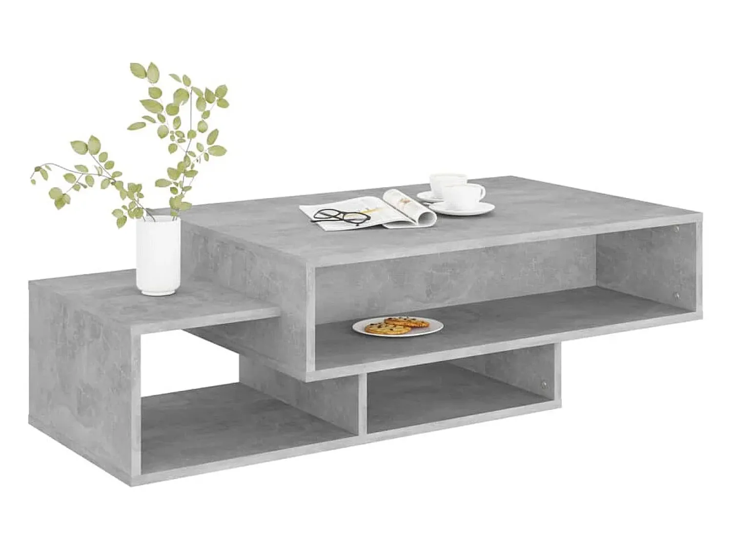 Mesa De Centro* Mesa de centro | Mesa de apoio 105x55x32 cm derivados madeira cimento Cinzento