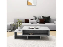 Mesa De Centro* Mesa de centro | Mesa de apoio 105x55x32 cm derivados madeira cimento Cinzento
