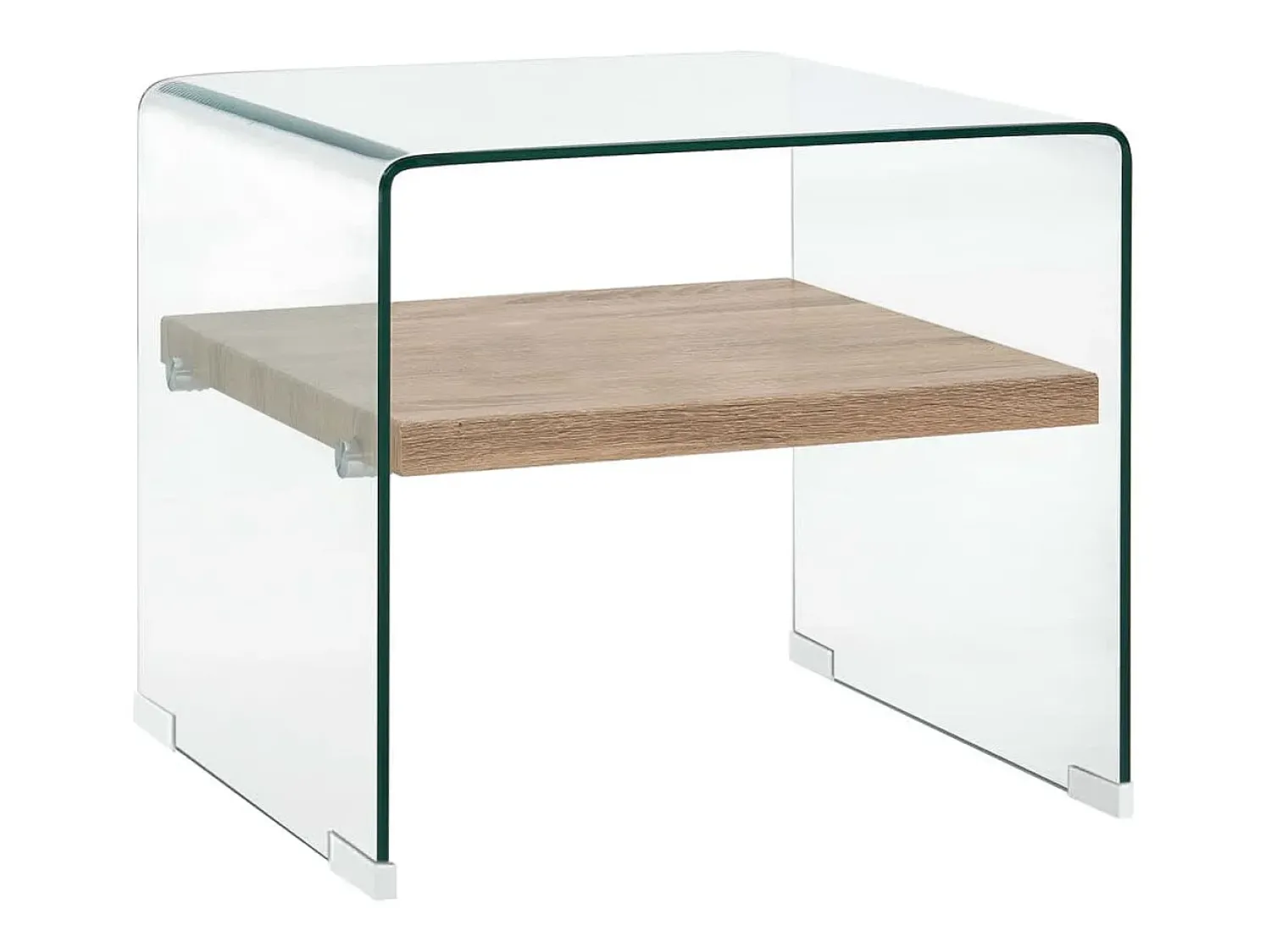 Mesa De Centro| Mesa de centro | Mesa de apoio 50x50x45 cm vidro temperado Transparente