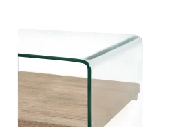 Mesa De Centro| Mesa de centro | Mesa de apoio 50x50x45 cm vidro temperado Transparente