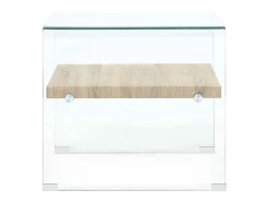 Mesa De Centro| Mesa de centro | Mesa de apoio 50x50x45 cm vidro temperado Transparente