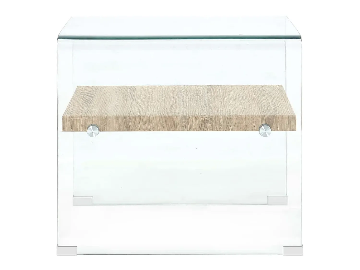 Mesa De Centro| Mesa de centro | Mesa de apoio 50x50x45 cm vidro temperado Transparente
