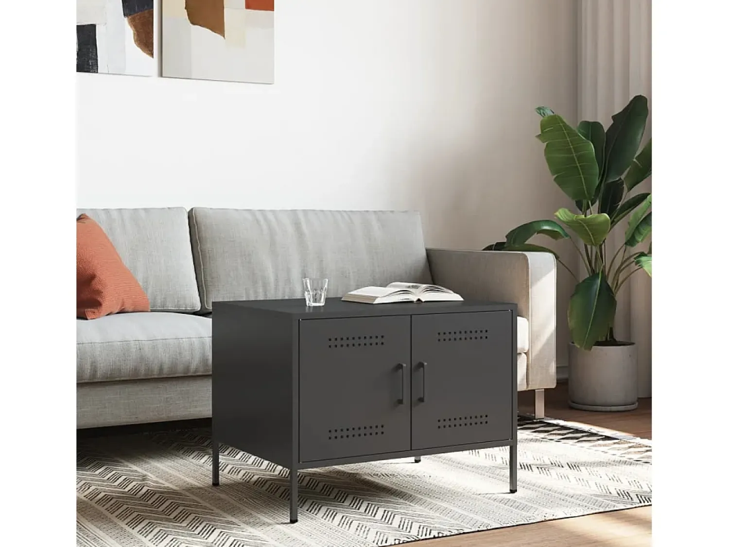 Mesa De Centro* Mesa de centro | Mesa de apoio 68x50x50.5 cm aço Preto