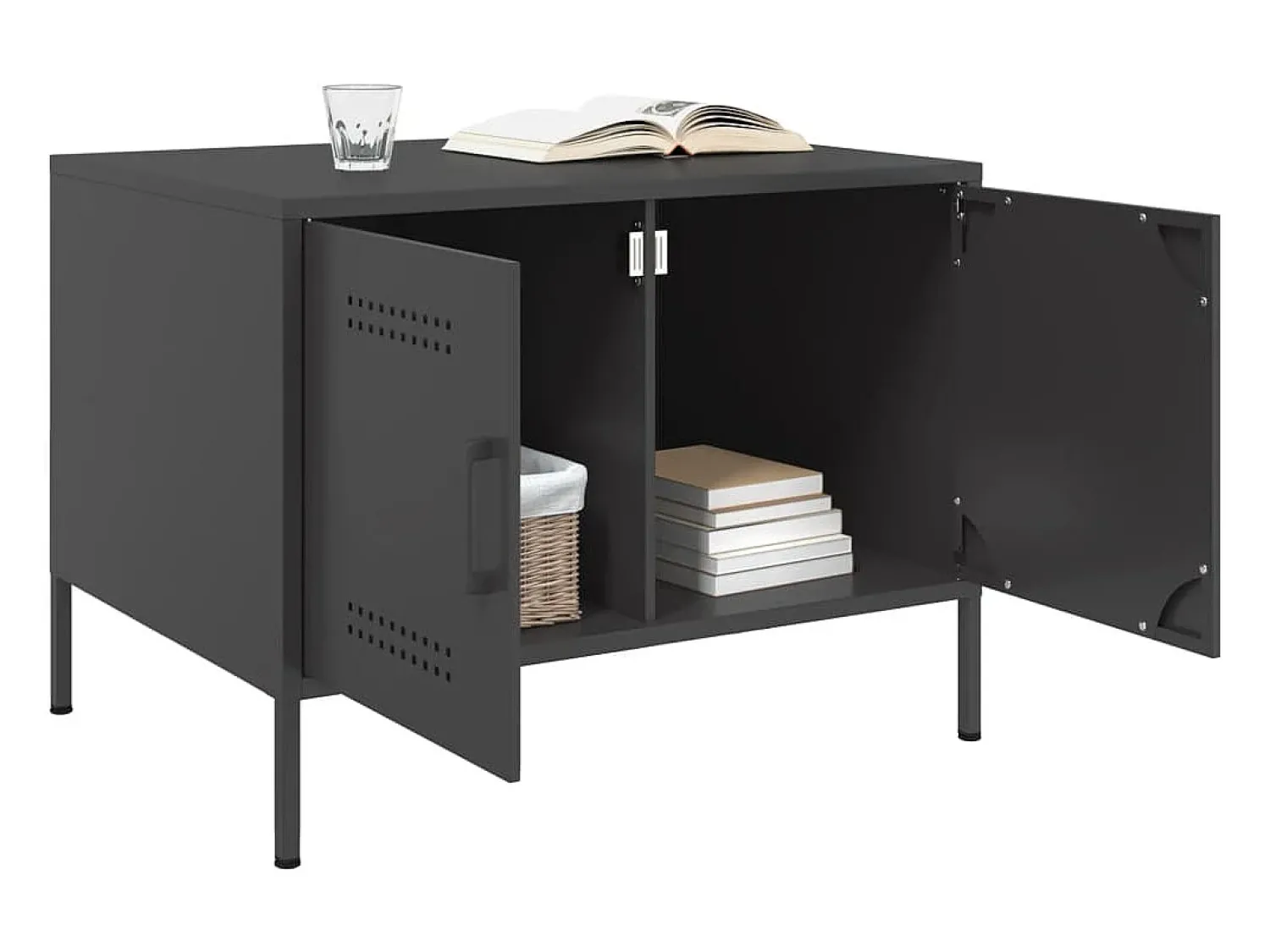 Mesa De Centro* Mesa de centro | Mesa de apoio 68x50x50.5 cm aço Preto