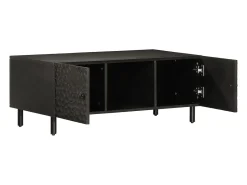 Mesa De Centro* Mesa de centro | Mesa de apoio 100x54x40 cm madeira de mangueira maciça Preto