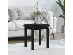Online Mesa de centro | Mesa de apoio Ø 55x45 cm madeira de pinho maciça Preto