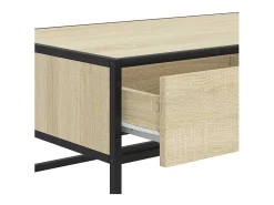 Mesa De Centro* Mesa de centro | Mesa de apoio 100x50x35cm deriv. madeira/metal carvalho sonoma Castanho
