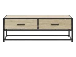 Mesa De Centro* Mesa de centro | Mesa de apoio 100x50x35cm deriv. madeira/metal carvalho sonoma Castanho