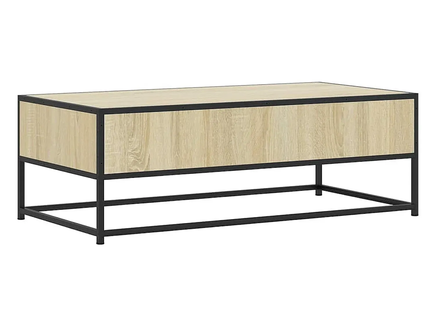 Mesa De Centro* Mesa de centro | Mesa de apoio 100x50x35cm deriv. madeira/metal carvalho sonoma Castanho