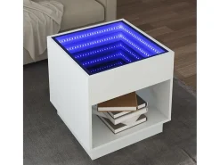 Mesa De Centro* Mesa de centro | Mesa de apoio luzes LED Infinity 50x50x50 cm Branco