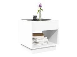 Mesa De Centro* Mesa de centro | Mesa de apoio luzes LED Infinity 50x50x50 cm Branco
